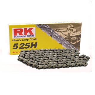 Motorcycle Chain RK 525H with 110 Links and Clip  Connecting Link  open