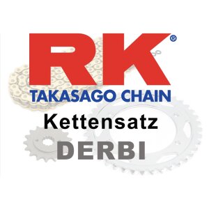 Chain and sprocket set with open chain from...