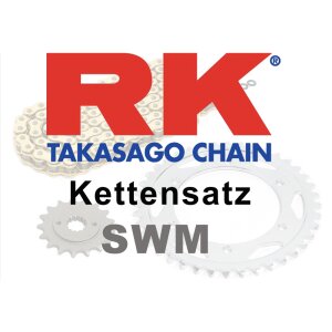 Chain and sprocket set with open chain from...