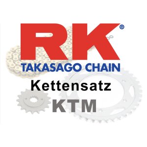 Chain and sprocket set with open chain from...