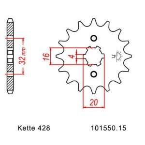 All chain sprockets with 428 pitch, 1/2 x 5/16...