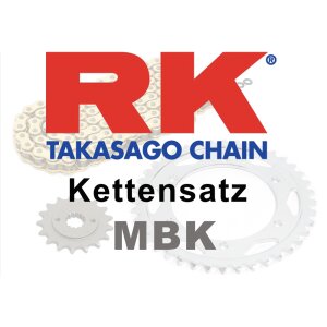 Chain and sprocket set with open chain from...