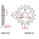Steel front sprocket with pitch 520 and 15 teeth JTF438.15