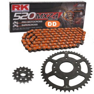 ≫ KTM Duke 125 2014-2022 Orange Power Kit RK 520 XSO2 Chain & Sprockets Kit