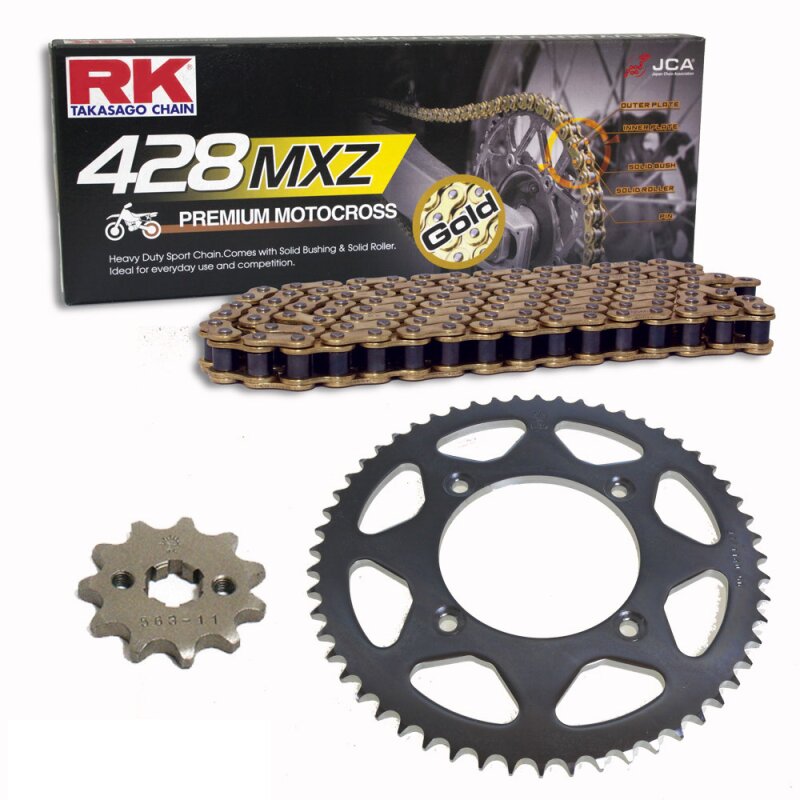 RK Racing Chain GB428MXZ-110 Gold 110-Links Heavy Duty Chain with Connecting Link 