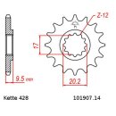 Kettensatz geeignet für KTM SX 85 KLEINES RAD 03-15  Kette RK 428 MXZ 124  offen  14/46