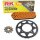 Chain and Sprocket Set compatible for KTM SX 85 SMALL RAD 03-15, chain RK PC 428 SB 124, open, ORANGE, 1