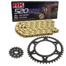 Chain and Sprocket Set KTM SX 150 08-14 chain RK GB 520 MXU 120 open GOLD 14/50