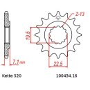 Steel front sprocket with pitch 520 and 16 teeth JTF434.16