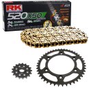 Kettensatz geeignet für KTM EXC 500 Sixdays 2012  Kette RK GB 520 XSO 118  offen  GOLD  13/50