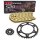 Chain and Sprocket Set compatible for KTM SX-F 250 RACING 13-17, chain RK GB 520 EXW 118, open, GOLD, 13/5