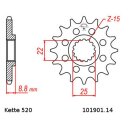 Kettensatz geeignet für KTM SX-F 450 Factory Edition 13-17  Kette RK 520 XSO 116  offen  14/52