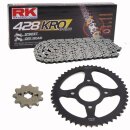 Kettensatz geeignet für Suzuki RM 85 small Wheel 02-15  Kette RK 428 KRO 118  offen  14/47