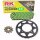 Chain and Sprocket Set compatible for Suzuki GN 125 94-96  chain RK CG 428 HSB 114  open  GREEN  14/42