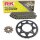 Chain and Sprocket Set compatible for Suzuki GT 125 74-79  chain RK 428 HSB 122  open  14/50