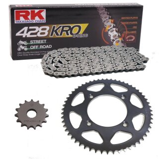 Chain and Sprocket Set compatible for Suzuki RV 125 Van Van 07-15  chain RK 428 SO 134  open  14/49