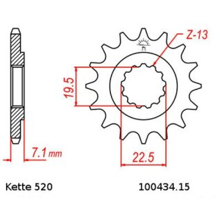 Kettensatz geeignet fr Suzuki DR 250 S 82-87  Kette RK 520 XSO 106  offen  15/42