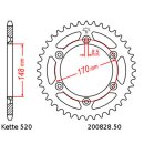 Chain and Sprocket Set compatible for Suzuki RM 250 84-86  chain RK 520H 116  open  14/50