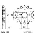 Ritzel Stahl Teilung 530 mit 14 Zähnen JTF725.14