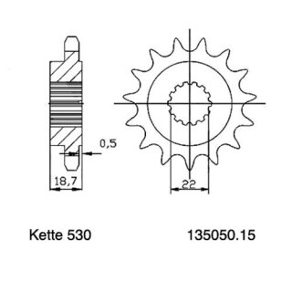 Ritzel Stahl Teilung 530 mit 15 Zähnen Esjot 35015-15 NEU JTR743.15