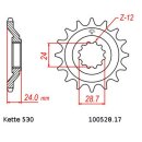 Steel front sprocket with pitch 530 and 17 teeth JTF528.17
