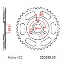 Steel rear sprocket with pitch 420 and 35 teeth JTR255.35