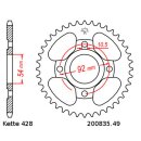 Chain and Sprocket Set compatible for Yamaha SR 125 96-02  chain RK CG 428 HSB 120  open  GREEN  14/49