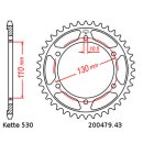 Chain and Sprocket Set compatible for Yamaha YZF R7 99-00  chain RK GB 530 XSO 118  open  GOLD  17/43