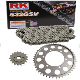 Chain and Sprocket Set Yamaha GTS 1000 93-99  chain RK 532 GSV 118  open  17/47
