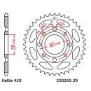Steel rear sprocket with pitch 428 and 39 teeth JTR269.39