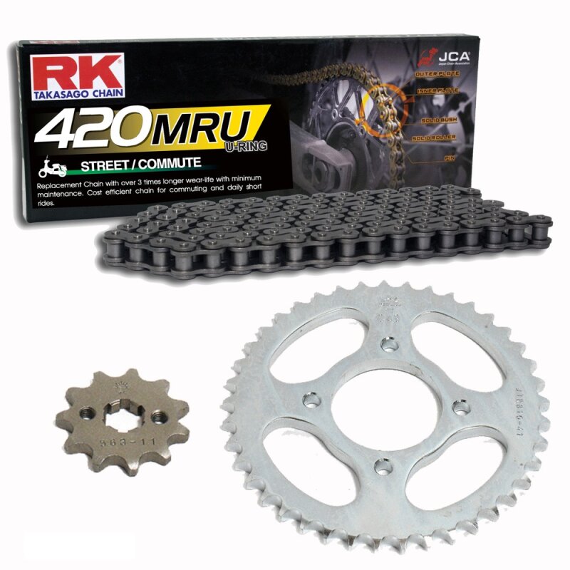 Chain And Sprocket Set Yamaha Tt R 90 E 00 08 Chain Rk 4 Mru 86 Ope