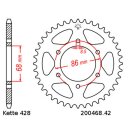 Steel rear sprocket with pitch 428 and 42 teeth JTR468.42