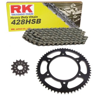 Chain and Sprocket Set compatible for Yamaha WR 125 R  X 09-17  chain RK 428 HSB 134  open  14/53