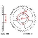 Steel rear sprocket with pitch 428 and 43 teeth JTR838.43