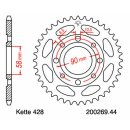 Steel rear sprocket with pitch 428 and 44 teeth JTR269.44