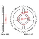 Steel rear sprocket with pitch 428 and 45 teeth JTR241.45