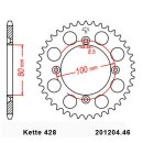 Steel rear sprocket with pitch 428 and 46 teeth JTR1204.46
