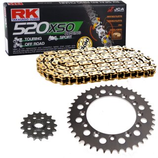 Chain and Sprocket Set compatible for Yamaha YZ 250  2T  99-01  chain RK GB 520 XSO 114  open  GOLD  14