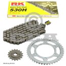 Chain and Sprocket Set  Yamaha RD 250 73-75  Chain RK 530 H 96  open  16/39