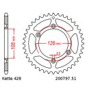 Steel rear sprocket with pitch 428 and 51 teeth JTR797.51