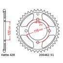 Steel rear sprocket with pitch 428 and 51 teeth JTR462.51