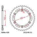 Steel rear sprocket with pitch 428 and 51 teeth JTR1249.51