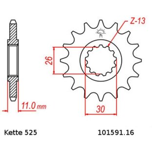 Chain and Sprocket Set compatible for Yamaha FZ-07 15-17 chain RK 525 XSO 108 open 16/43