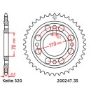 Steel rear sprocket with pitch 520 and 35 teeth JTR247.35