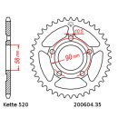 Steel rear sprocket with pitch 520 and 35 teeth JTR604.35