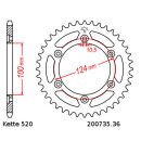 Steel rear sprocket with pitch 520 and 36 teeth JTR735.36