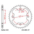 Steel rear sprocket with pitch 520 and 37 teeth JTR1480.37