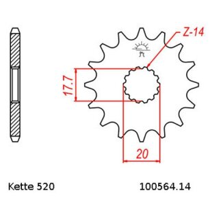 Kettensatz geeignet fr GasGas EC 125 03-11  Kette RK 520 XSO 112  offen  13/48