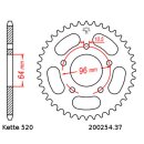Steel rear sprocket with pitch 520 and 37 teeth JTR254.37