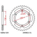 Kettensatz geeignet für GasGas EC 200 00-02  Kette RK 520 XSO 116  offen  13/51